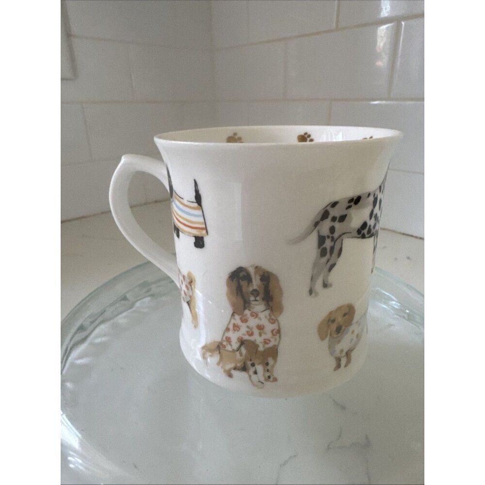 Cooksmart Fine China England 16oz Cute Dogs w/Sweaters & Bandanas Coffee Tea Cup - Picture 7 of 12